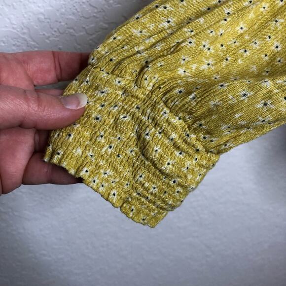 Anthropologie Blank gold pink floral off shoulder top size Small boho spring - Picture 6 of 16